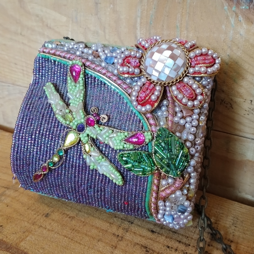 Mary Frances Beaded Dragonfly Purse